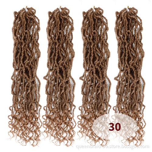 Crochet Hair Goddess LOCS Braid Extension 24" Imitation Soft LOCS Crochet Fabric Curly Hair Imitation LOCS Braid